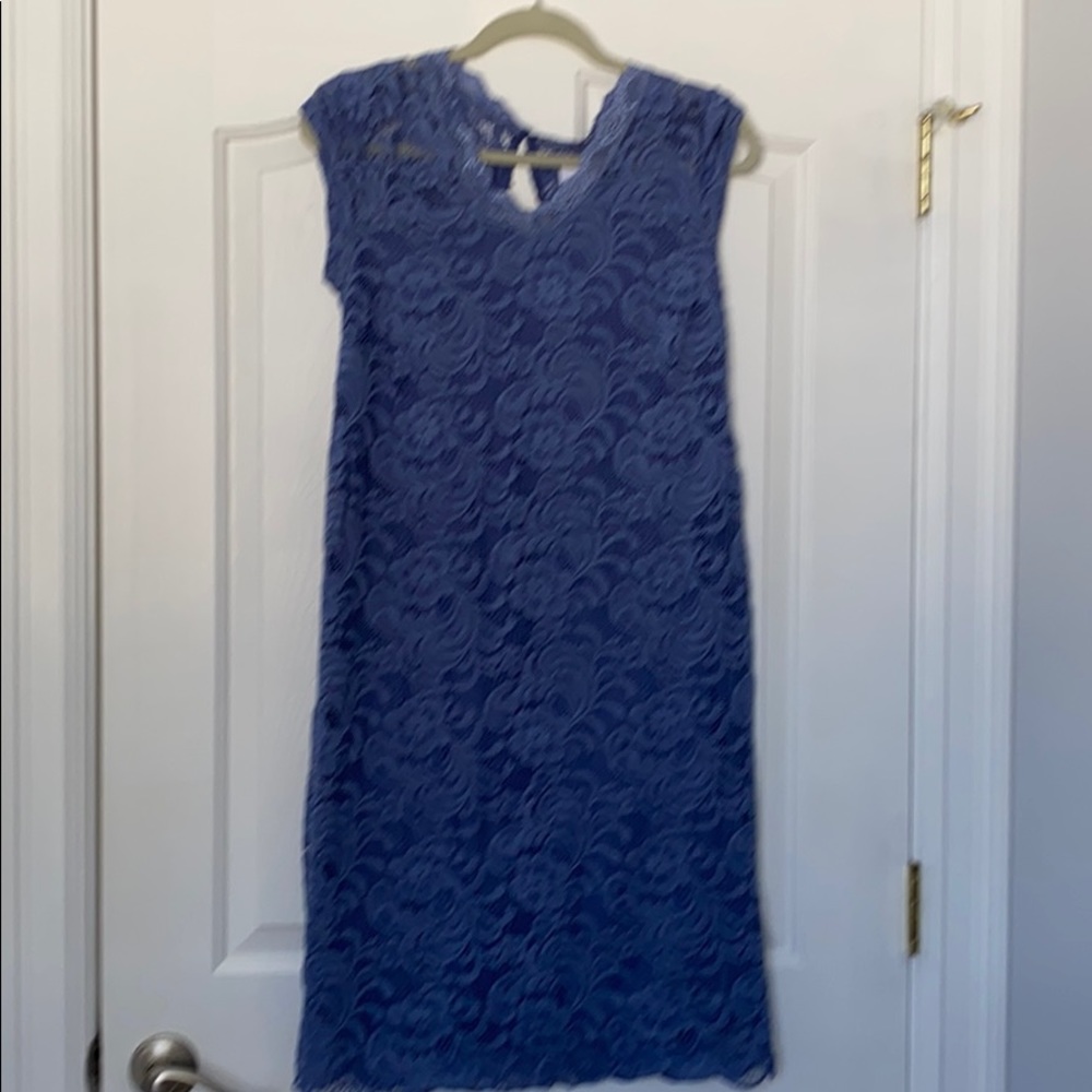 Light blue lace maternity dress
